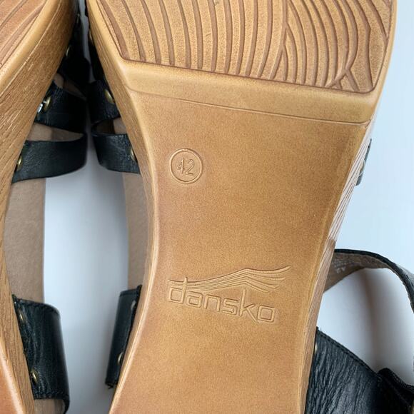 Dansko Dawson Heeled Sandals Strappy Black Leather Women's 42 US 11.5 12 - Picture 12 of 13